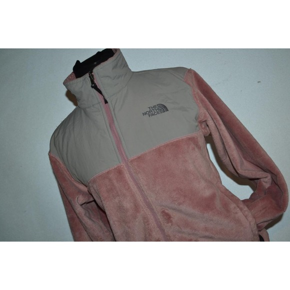 29877 The North Face Plush Fleece Jacket Full Zip Pink Gray Size Large Girls - Picture 2 of 10